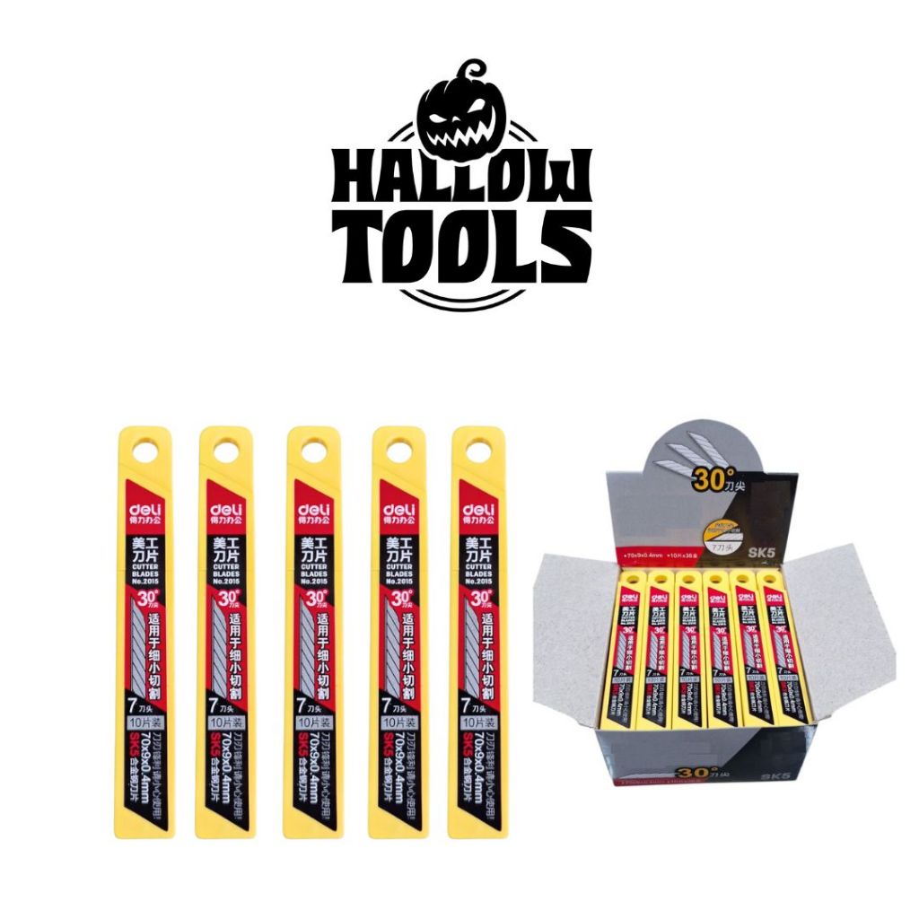 Lâmina para Estilete 9mm Prata 30 Graus - Kit com até 50 Unidades - HallowTools em Oferta na Shopee