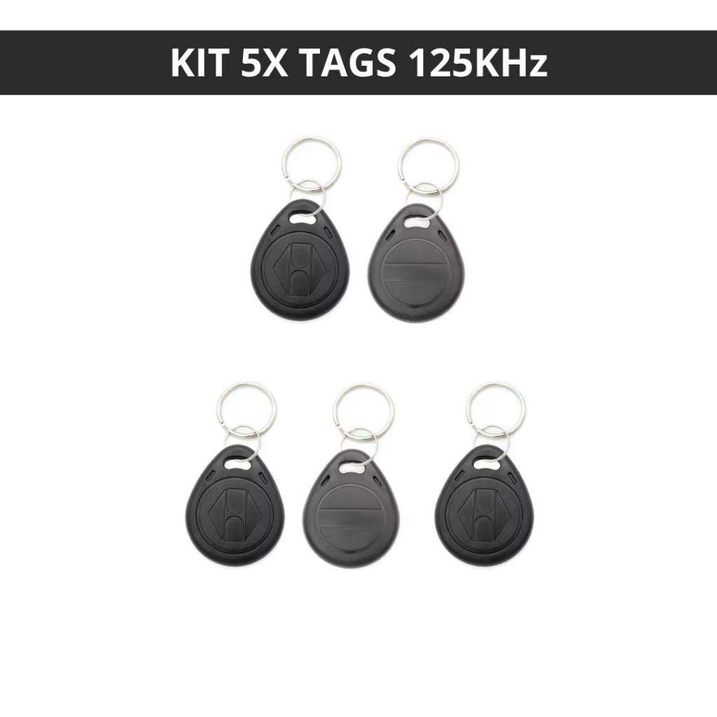 Kit 5x Tag RFID NFC 125Khz - EM4100 Preto