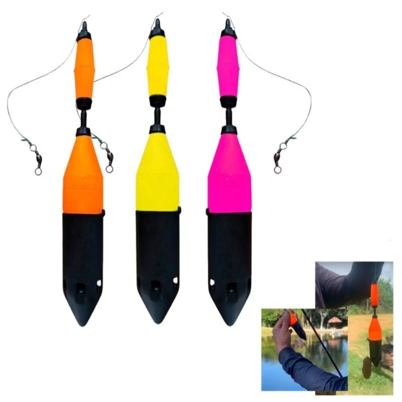 BOIA DE PESCA CEVADEIRA KIT PESQUEIRO COPO RAÇÃOCHUMBADA 45G TUCUNARE PESQUEIRO