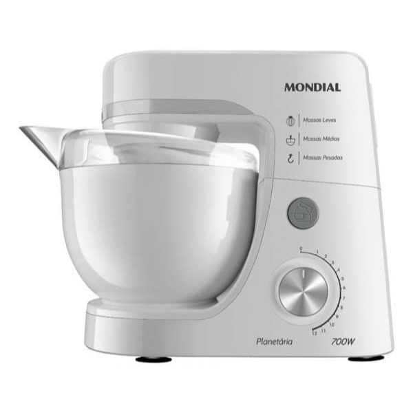 Batedeira Planetária 700w BP-03-W Branca Mondial Cor Branco Frequência 60 110v