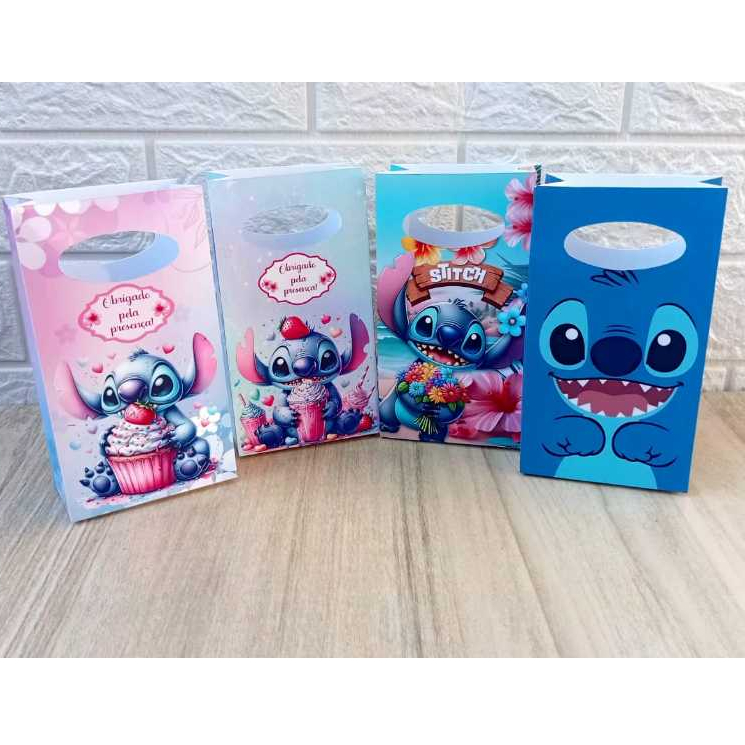 Sacolinha P Surpresa Personalizada TEMA DA FESTA Lembrancinha STITCH PEGUE E MONTE