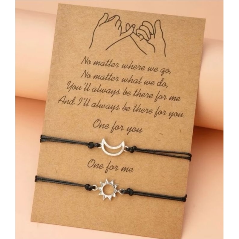 Pulseiras Sol e Lua par Conexão Juntos Sempre Casal/Amizade