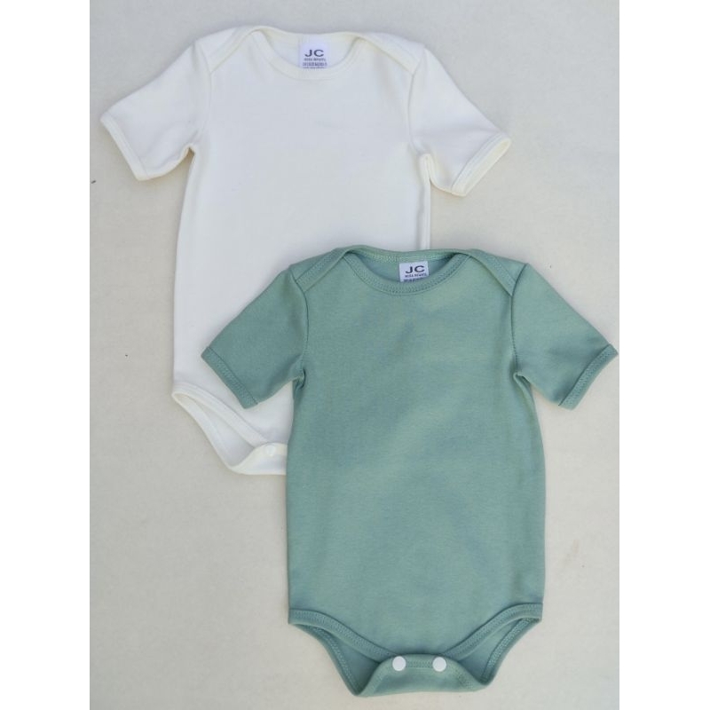 kit 2 body bebê liso cores neutras 100% algodão