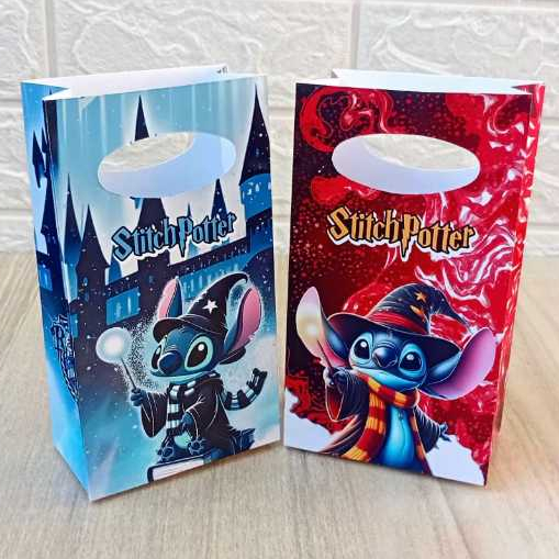 Sacolinha P Surpresa Personalizada TEMA DA FESTA Lembrancinha STITCH POTTER PEGUE E MONTE