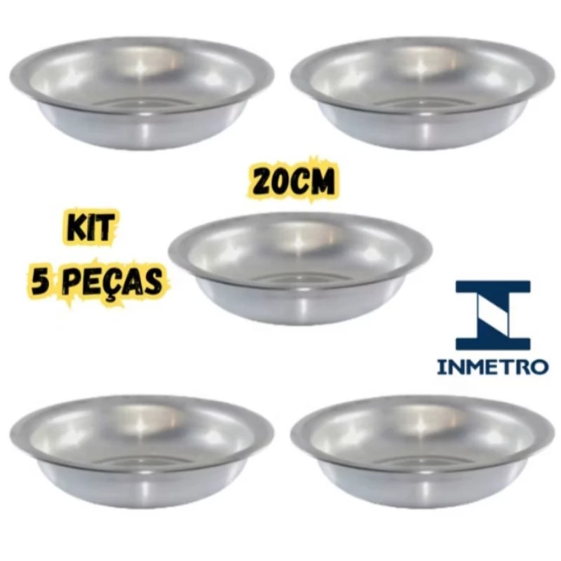 KIT - 5 Bacias em Aluminio Nº 20 700ml - Tigela Multiuso Cuba ENVIO IMEDIATO — imagem 1