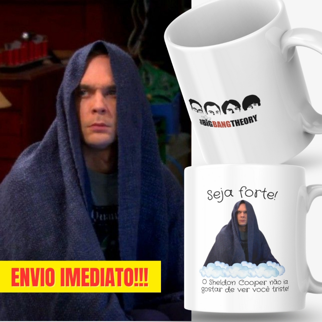 Caneca Xicara Porcelana 325ml Seja Forte Sheldon Cooper Decoração Casa Personalizada Presente