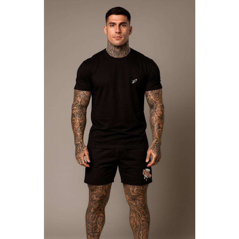 Kit Camisa Dolar Masculina Estampada Lançamento Algodão 100% + Bermuda Tactel  Academia  Caminhada