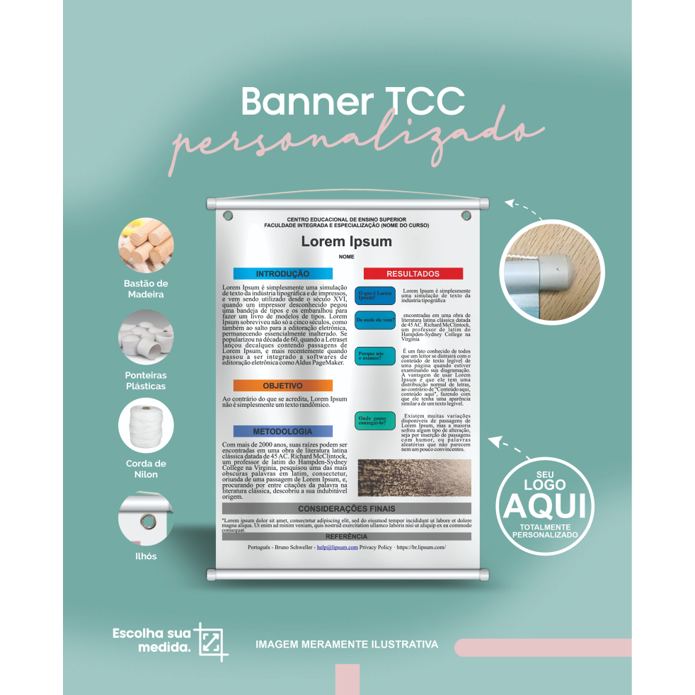 Banner 90x1.20 mm  -  em lona para TCC