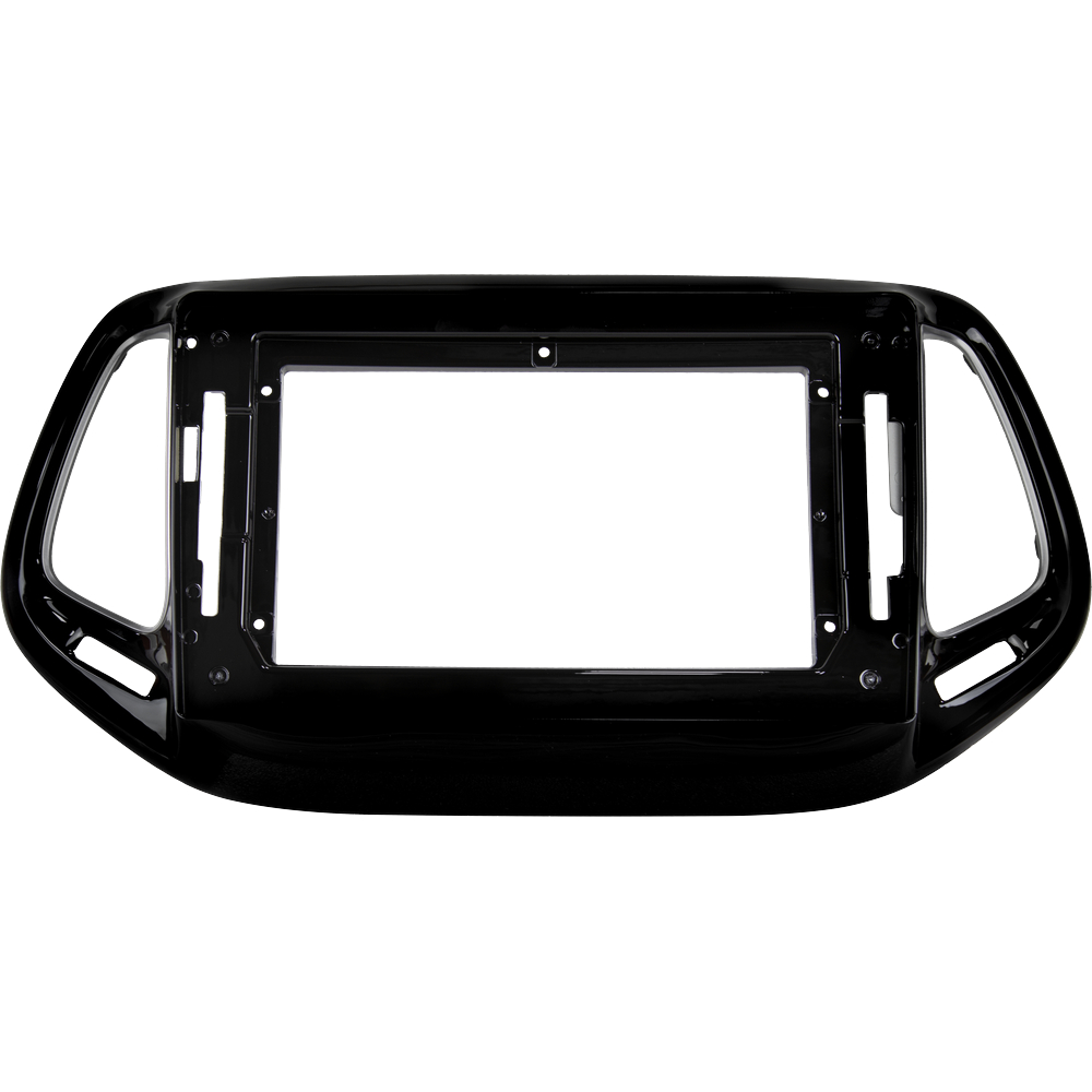 Moldura 10 Polegadas Jeep Compass 2016 A 2021 Painel Multimídia 2din Black Piano Alto Acabamento