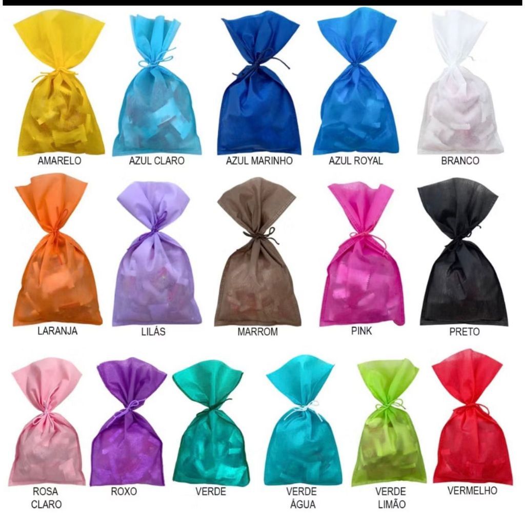 Saquinhos Sacolinhas TNT para lembrancinhas/presente 13x23cm em Oferta na Shopee