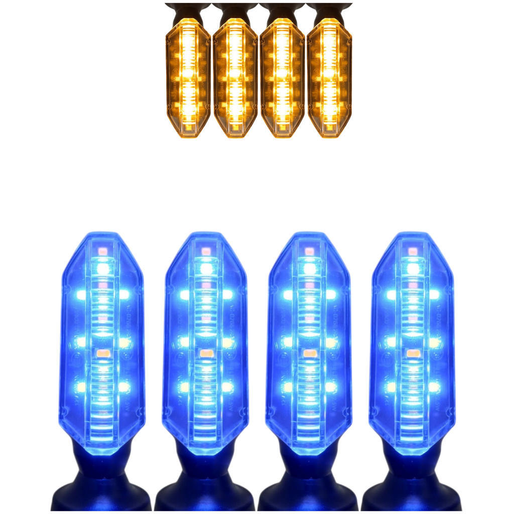 Kit 2 PARES DE PISCA  DE EMBUTIR SETA COXIM SEQUENCIAL Twister Com Led DRL Azul HONDA/YAMAHA TODAS em Oferta na Shopee
