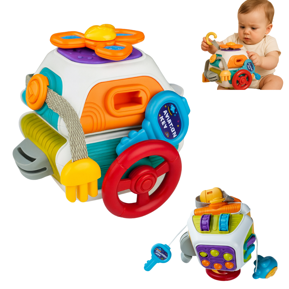 Brinquedo Cubo Sensorial Educativo Bebê Atividade Interativo Diversão Montessori