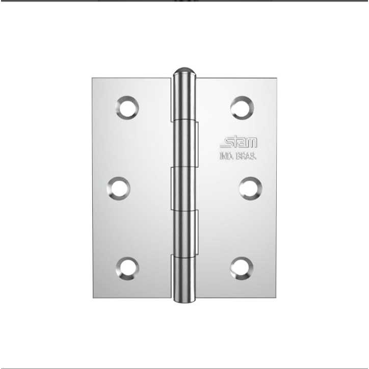 Dobradiça Stam 3" × 2,5" × 15mm pino Removível S/A zincado ou oxidado
