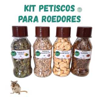 Kit petiscos na garrafinha para roedores e aves, hamster, gerbil, topolino. em Oferta na Shopee