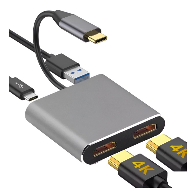 Cabo Conversor  type c para 2 HDMI fêmea em Oferta na Shopee