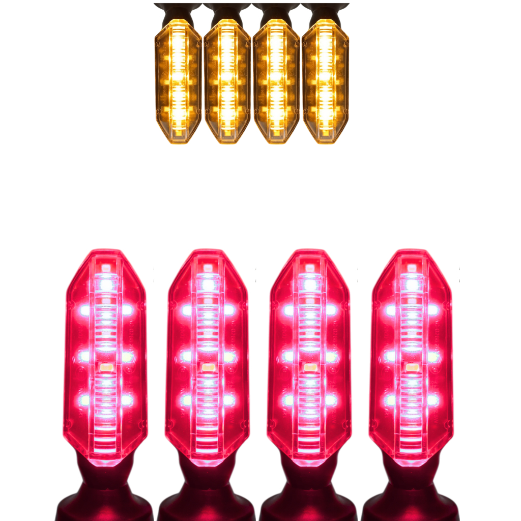 Kit 4 Piscas DE EMBUTIR DE BORRACHA Seta Coxim Sequencial Twister  Led DRL Vermelho Cg Titan Fan em Oferta na Shopee