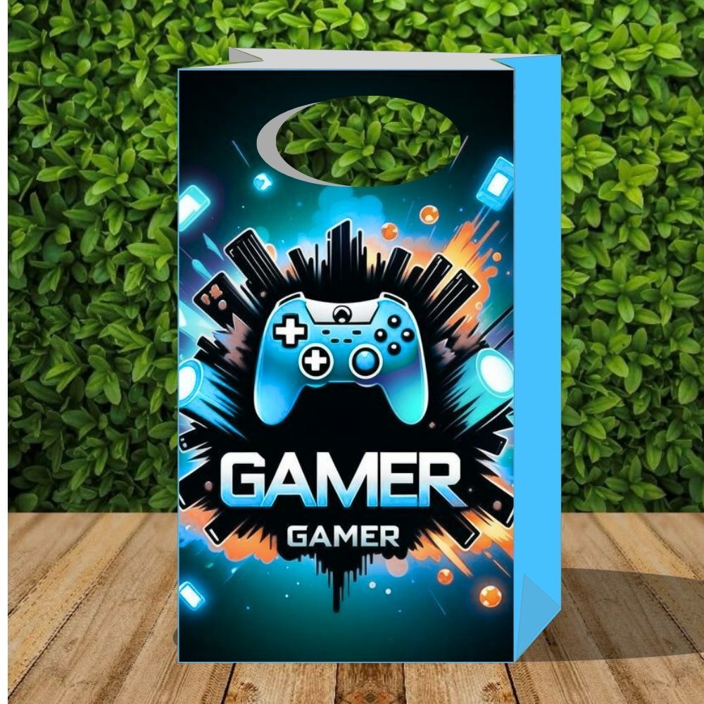 Sacolinha Gamer Azul - Festa Infantil - Sacolinha P - Lembrancinha XBOX- Pegue e Monte - Festa Vídeo Game - Playstation em Oferta na Shopee