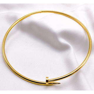 COLAR AÇO INOXIDÁVEL ARO RÍGIDO PREGO - DOURADO em Oferta na Shopee