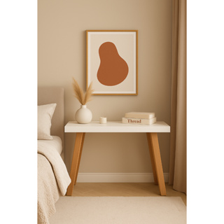 Mesinha Pé Palito De Centro E Lateral Apoio Para Sala Retangular Cabeceira Madeirado/Branco em Oferta na Shopee