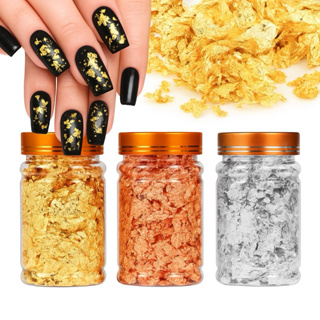 Pote Grande Folha de Ouro, Prata e Bronze – Decoração para Unhas, Resina Epóxi e Encapsulamento em Oferta na Shopee