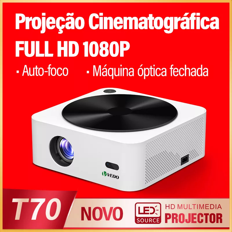 Vedo Projetor 4K 1080P Nativo Support HDR10 5G Home Theater Projetor de Imagem na Parede Portatil