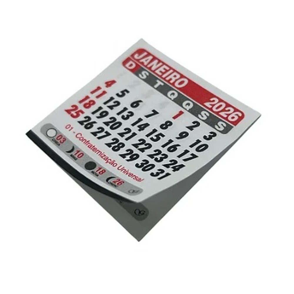 50 Mini Calendários 2026 Tamanho 5x5 cm - Bloquinho para Ímã de Geladeira - Mais Barato