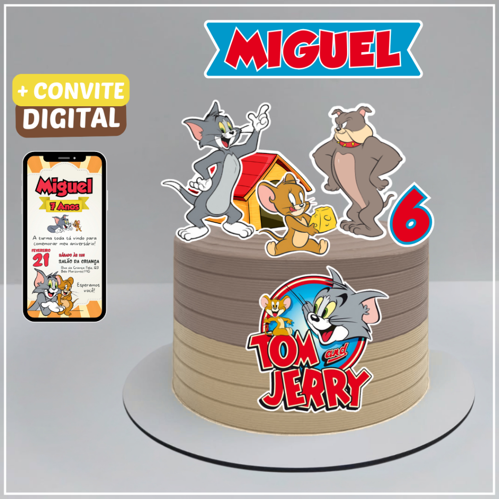 Topo de Bolo Tom e Jerry - Comprar com Melhor Preço em Padaria