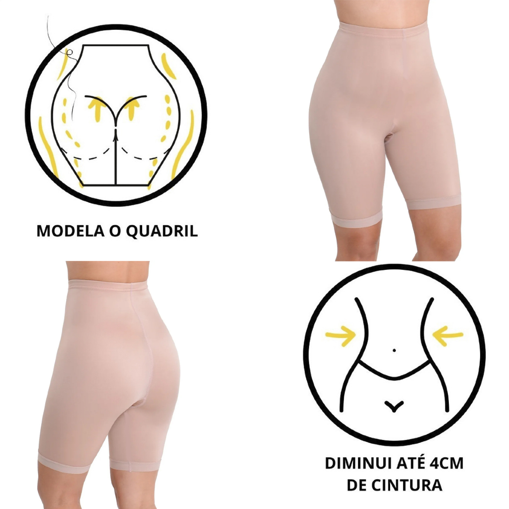 Short Cinta Modeladora Bermuda Feminina Segunda Perle Shortinho