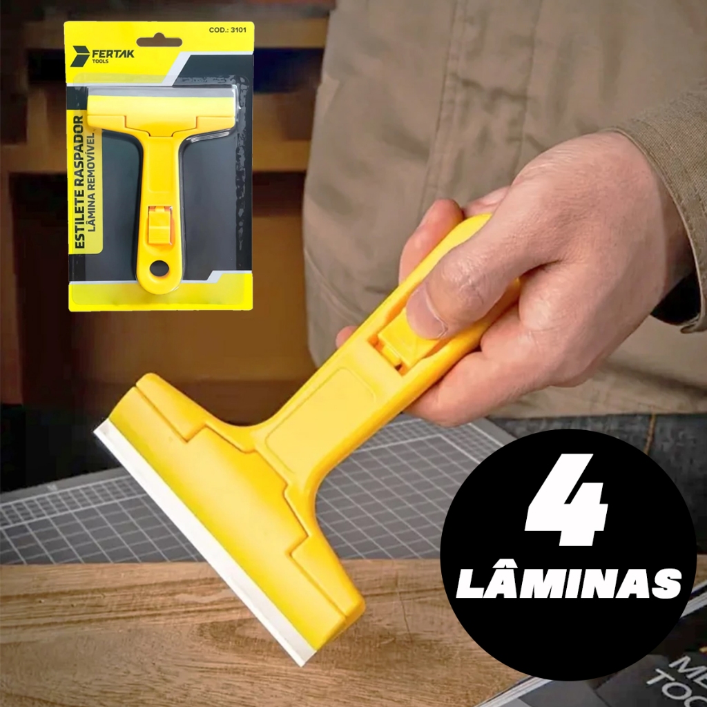 Raspador de Tinta Vidro Piso Ceramica Azulejo Estilete Raspador com 4 Lâminas