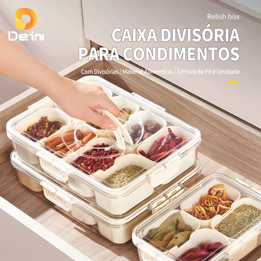 Caixa Organizadora Transparente Empilhável com Divisórias — foto 2