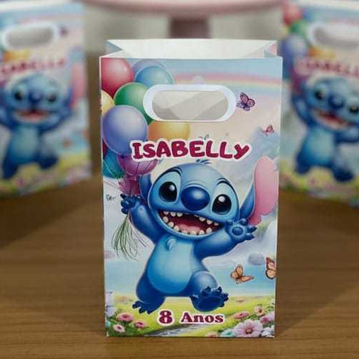 Lembrancinha sacolinhas personalizada stitch