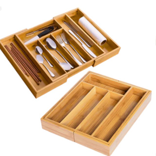 Porta Talheres Bambu Organizador Separador 5 Divisórias Extensivel Gaveta Grande BAMBU em Oferta na Shopee