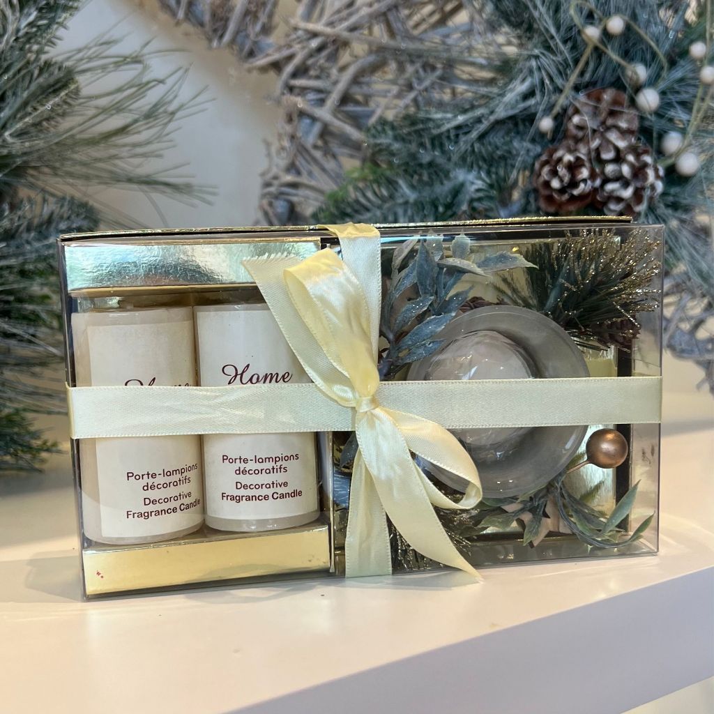 KIT 2 VELAS DE NATAL COM PORTA VELA EM PINHA CERÂMICA - PRONTO PARA PRESENTE DE NATAL -DECORAÇÃO ELEGANTE DE NATAL