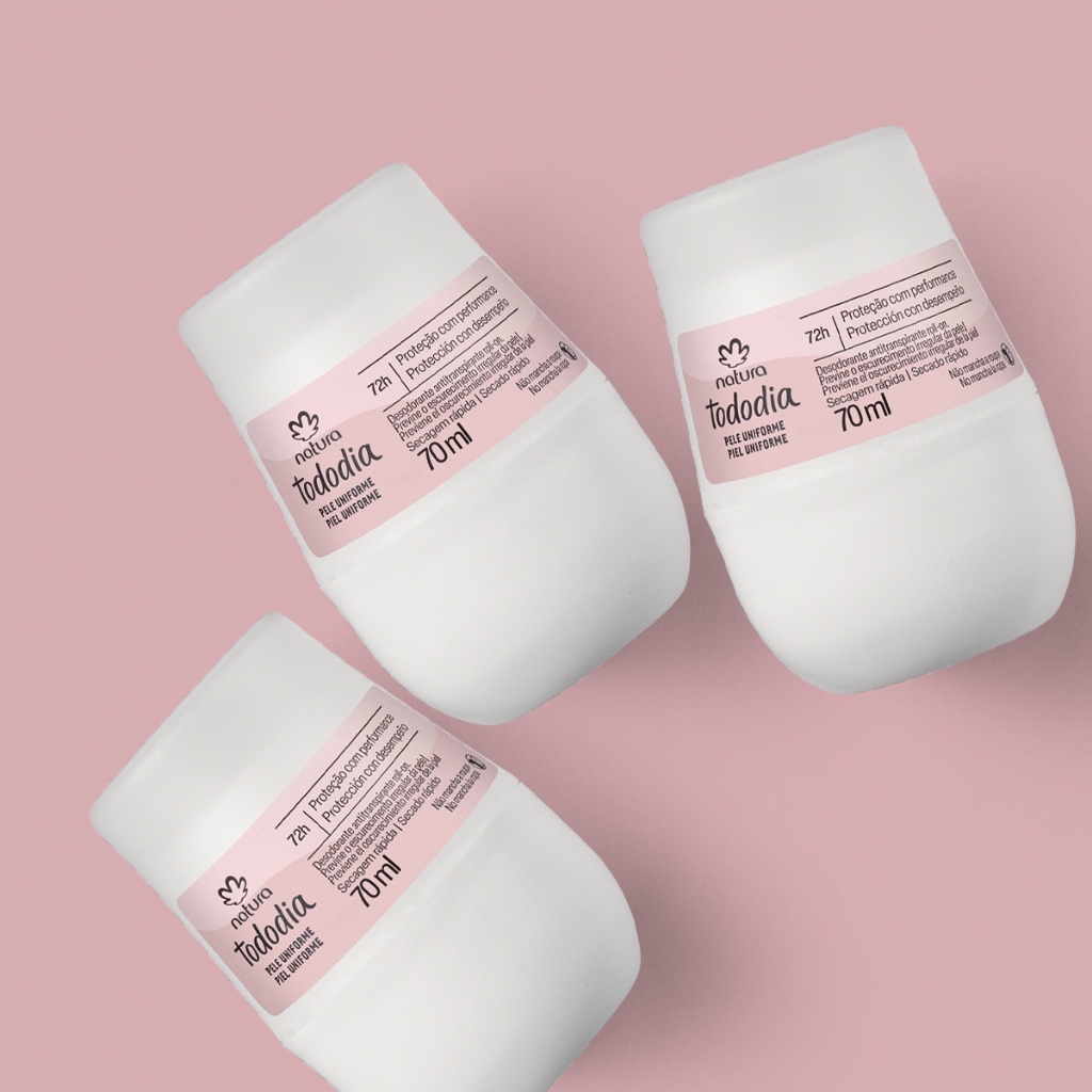 Kit Desodorante Antitranspirante Roll-on Natura Tododia Pele Uniforme (3 Unidades)