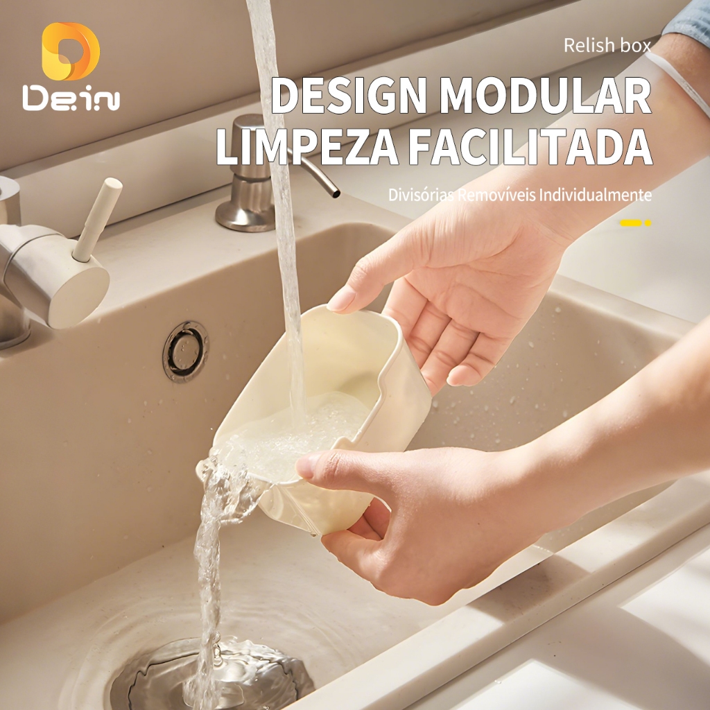 Caixa Organizadora Transparente Empilhável com Divisórias — foto 4