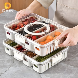 Caixa Organizadora de Alimentos Transparente Geladeira Empilhável Multiuso com Divisórias em Oferta na Shopee