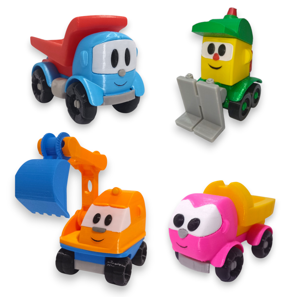 Kit Leo Caminhao Lea Lifty e Scoop - kit 4 brinquedos impressao 3D