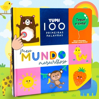 Livro Infantil Bebê Minhas Primeiras 100 Palavras Toque e Sinta Sensorial Texturas Edição Grande em Oferta na Shopee