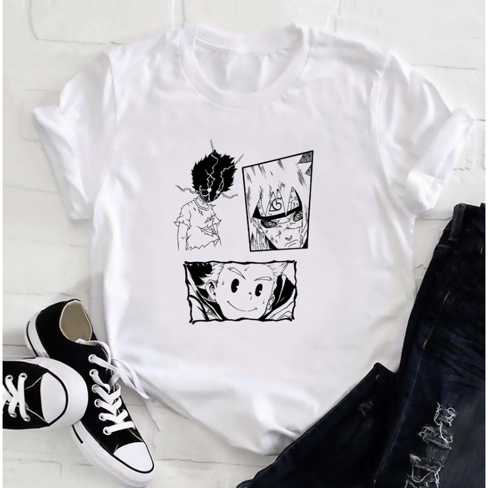 Camiseta Boku no hero Mob Psycho 100 e Naruto - Cod 201