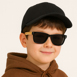 Óculos de Sol Infantil Quadrado Estiloso Preto Lente Escura Proteção UV400 Moda Criança Praia em Oferta na Shopee