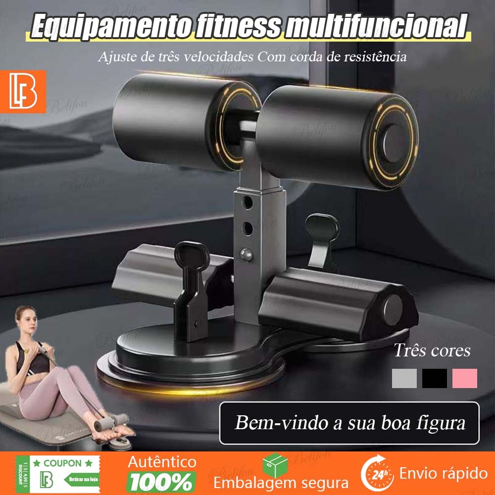 Suporte para Abdominal com Ventosa Dupla 3 Níveis Ajustável Material Reforçado Multi Superfície Fitness Casa em Oferta na Shopee
