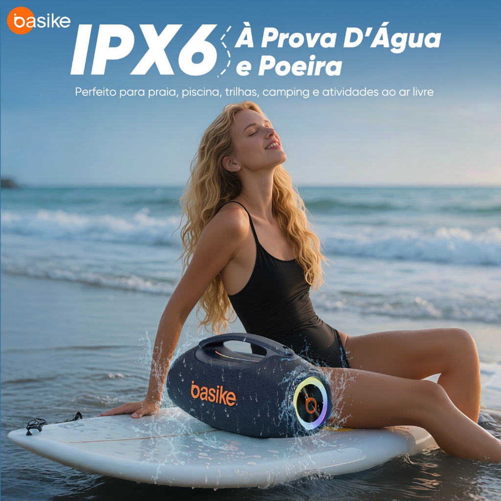 Caixa de Som Bluetooth Estéreo Astgn X Basike 80W com IPX6 e RGB — foto 5