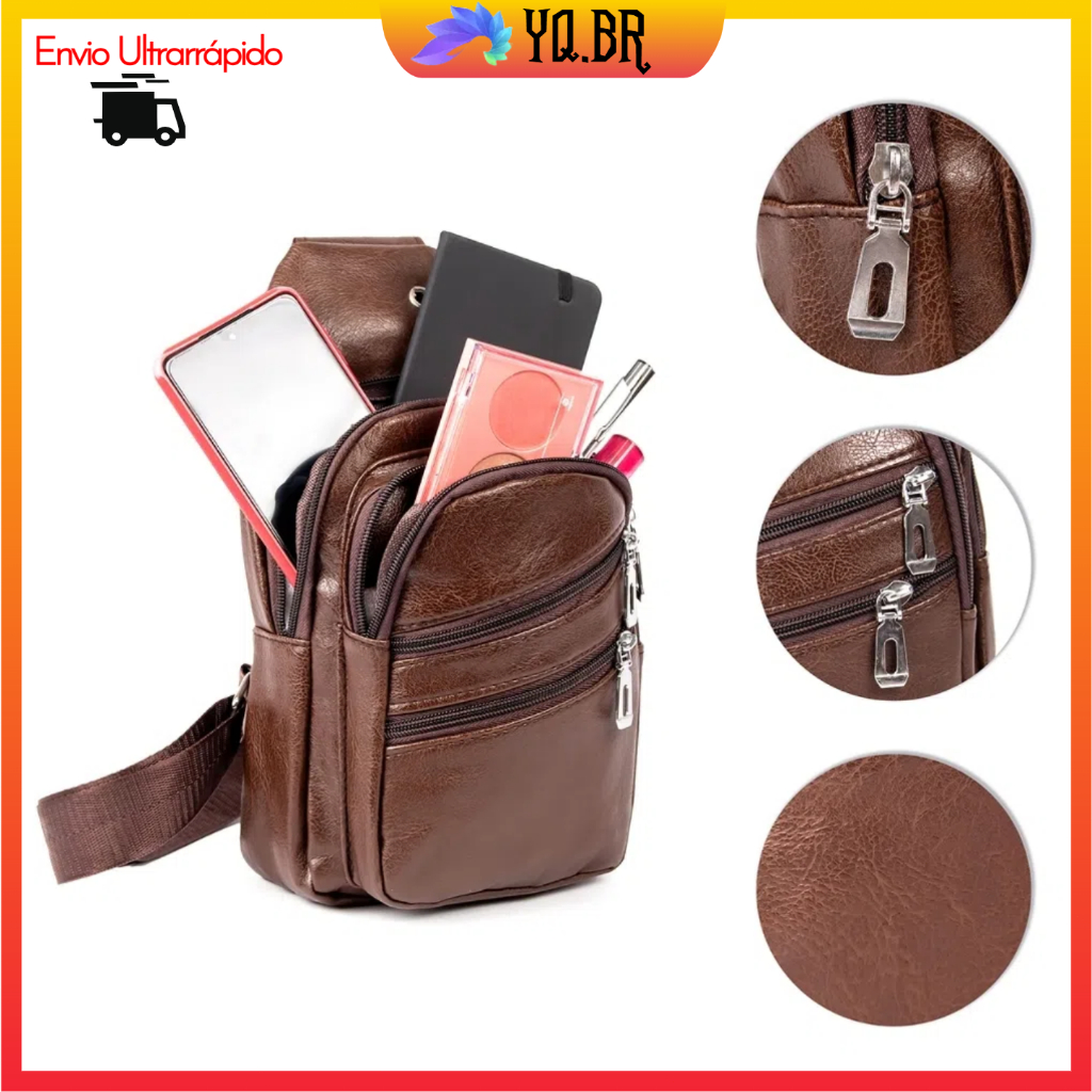 Bolsa de Peito & Tiracolo Masculina Resistente, Impermeável e Leve Diário Trabalho & Viagem