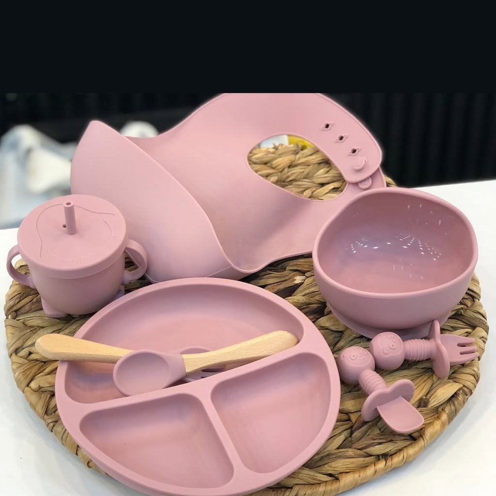 Kit 8 Peças de Talheres de Silicone para Bebês e Crianças