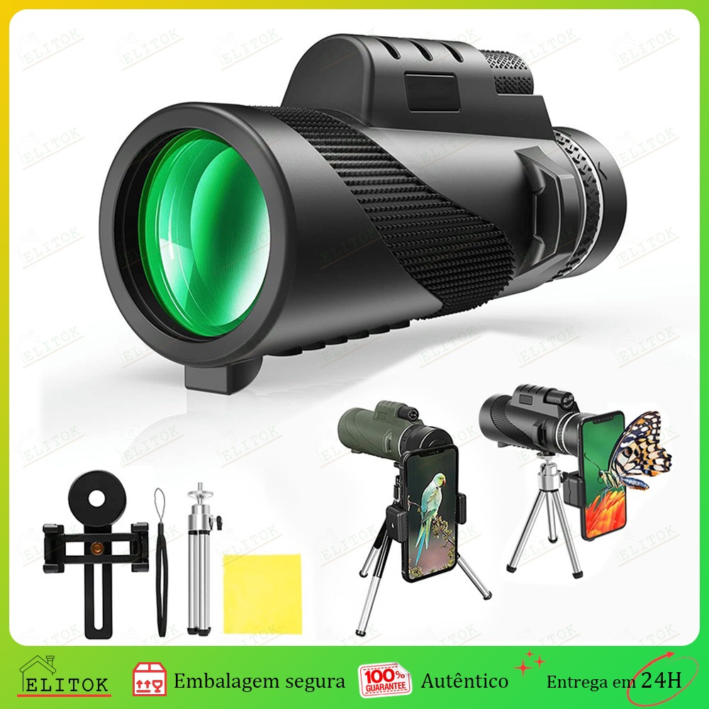 Imagem Telescópio De Telefone Celular 50X60 De Alto Desempenho Telescópio Monocular à Prova D'água