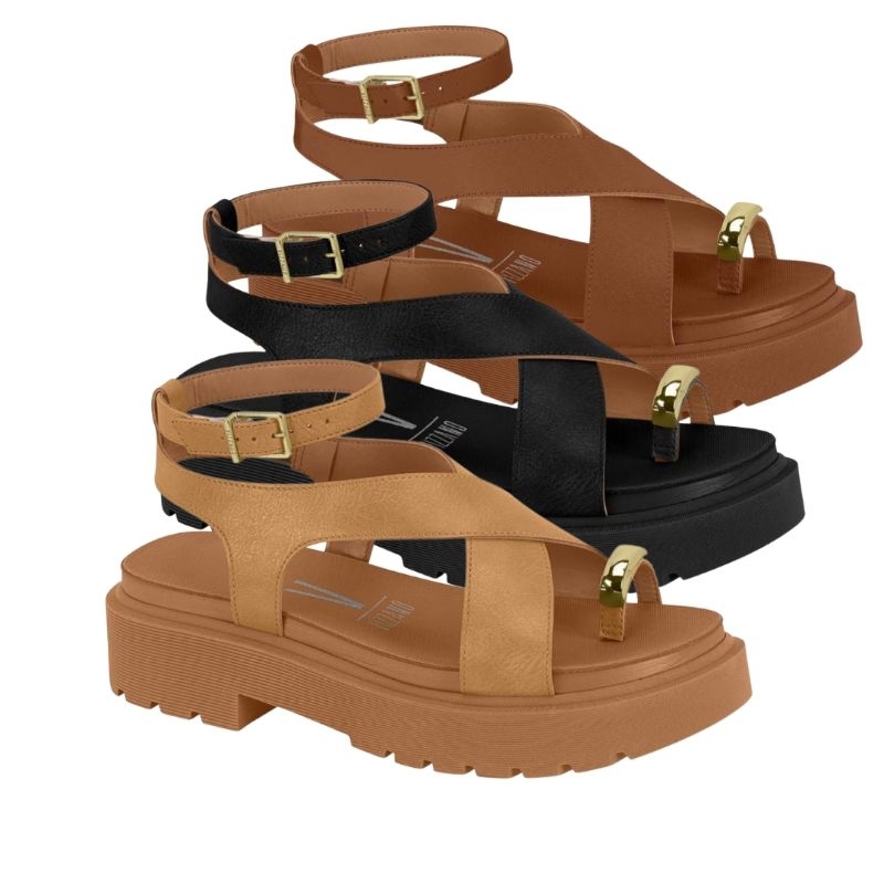 Sandalia Tratorada Com Dedeira Feminina Papete Flatform Vizzano Original 6499122