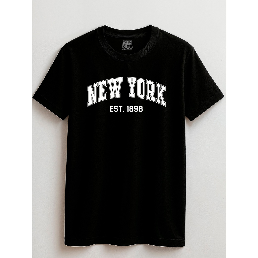 Camiseta Juvenil e Infantil 2 ao 16 anos New York Unissex 100% Algodão