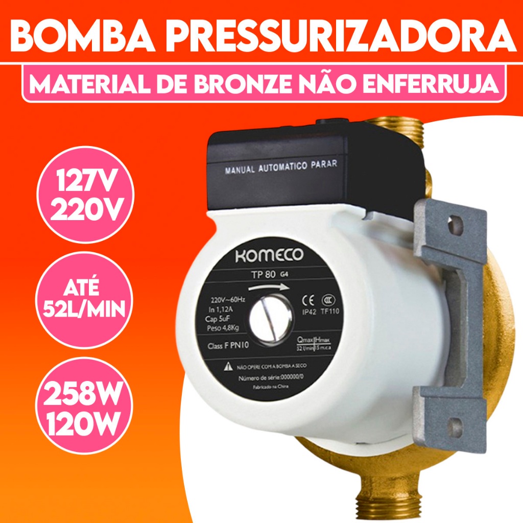 Bomba Pressurizadora 127/220V Garantindo Fluxo Forte e Constante