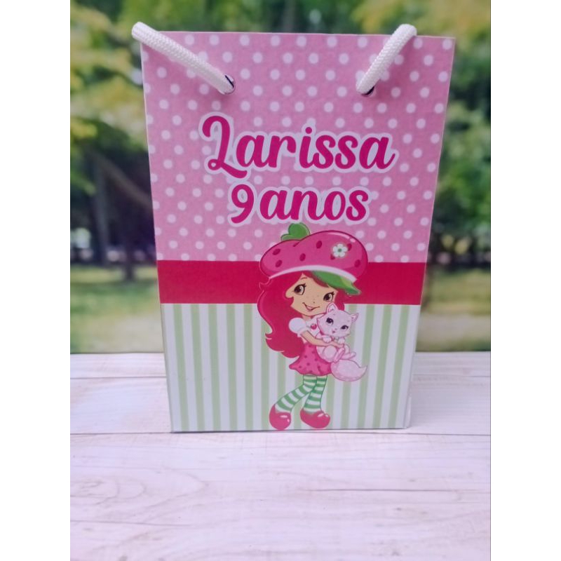 PEGUE E MONTE - Sacolinhas Moranguinho personalizadas tamanho P/ lembrancinhas - Sacolinhas - Aniversário