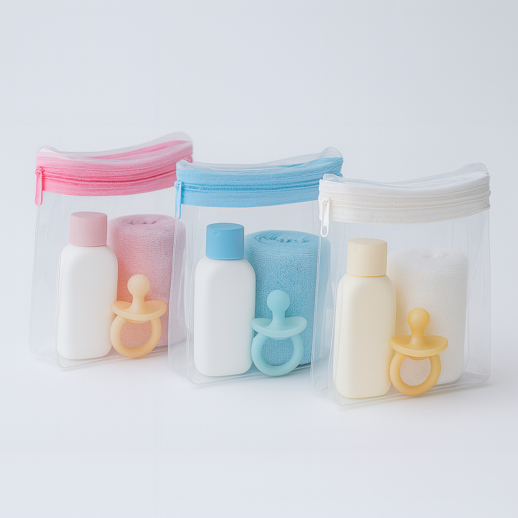 Kit 20 Necessarie 18 x 15 x 5  Multiuso  Brinquedo Rosa /Azul/ Branca/ Pvc e Ziper